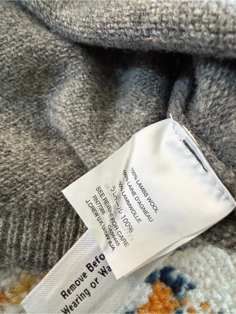 J. Crew Lambswool Wool Mens Shawl Collar Button Sweater Gray EUC Cabin Fisherman